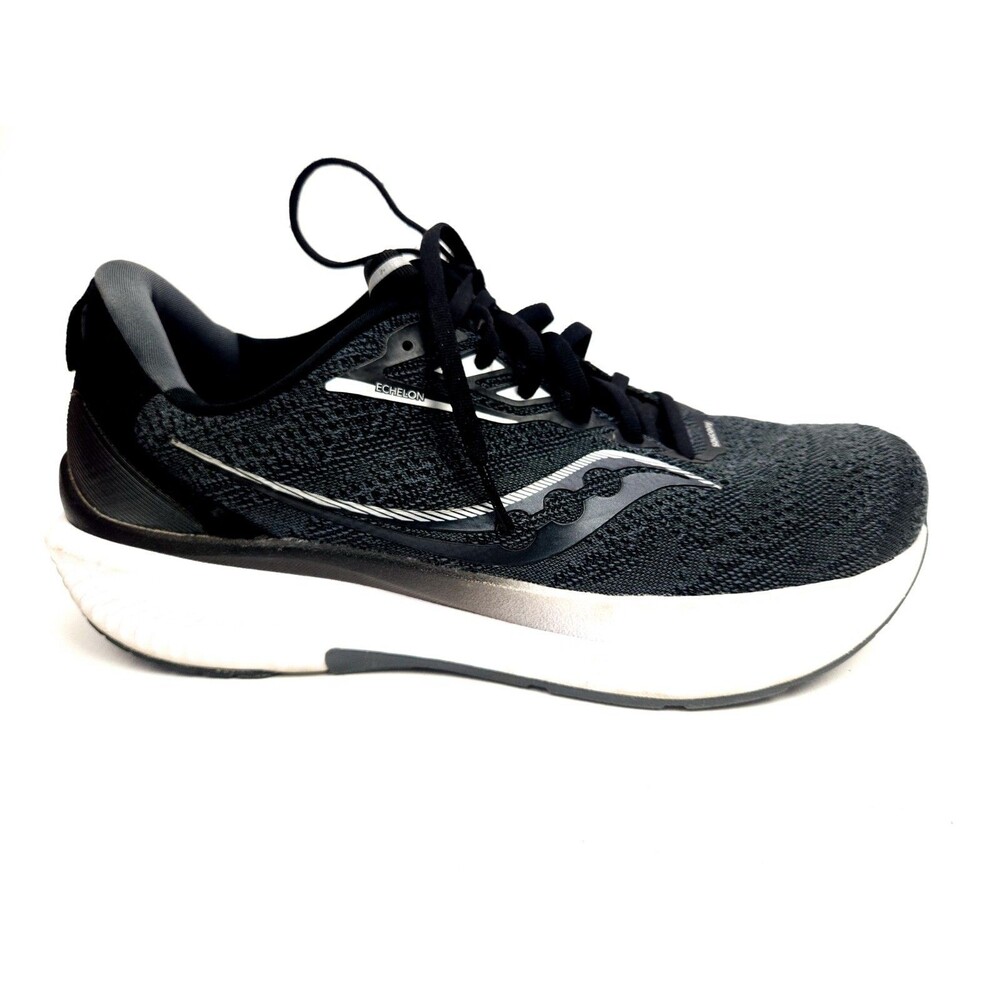 Saucony Echelon 9 Mens Running Shoe Black/White Size 9 W